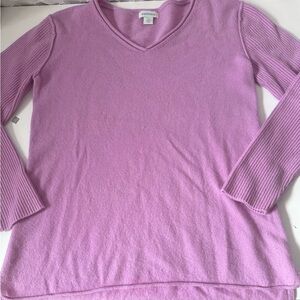 SUNDANCE Sweater 100% CASHMERE Pullover V-Neck COZY Ribbed Sleeve Lilac Sz XS